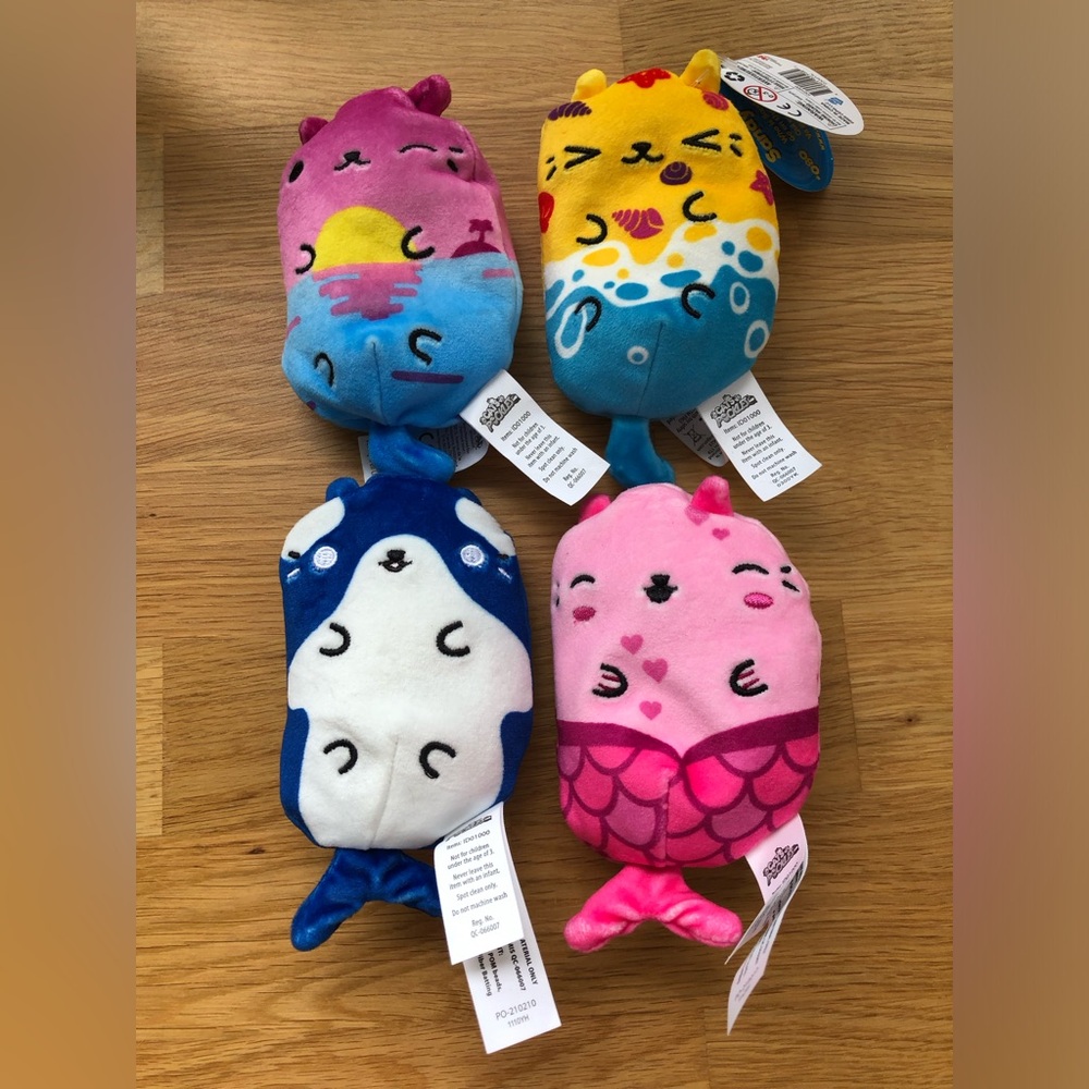 Lot of 4 Cats vs Pickles Plushies - Squishmallows Vibes Cat Plushies
